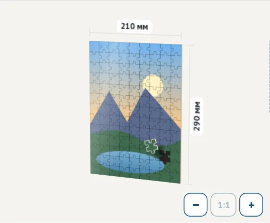 Сублимационная печать на пазлах: 3D-модель, 210 × 290 мм, 120 элементов